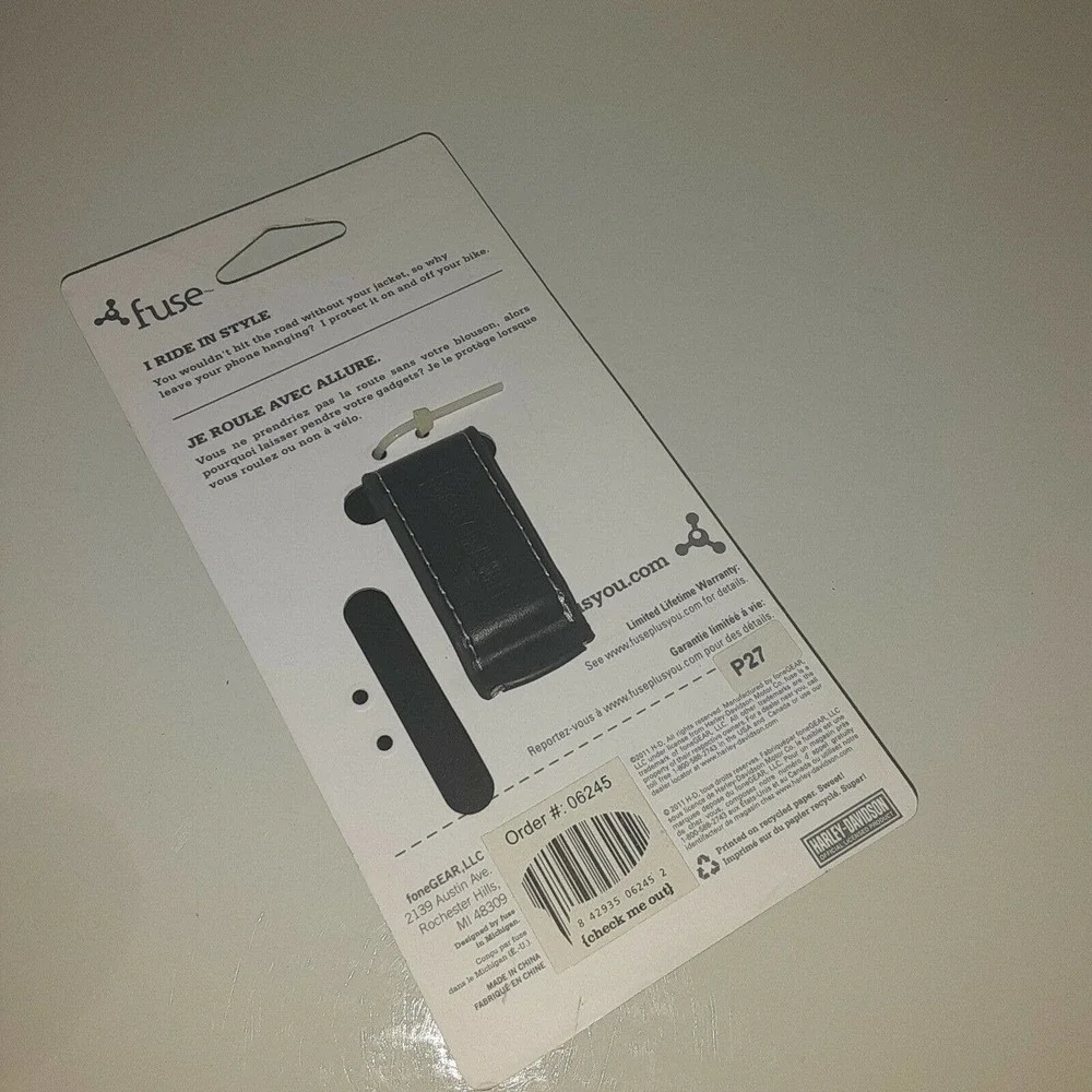 Harley Davidson Leather Phone Protection Pocket Black NWT